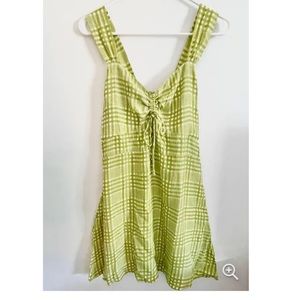 Faithfull the Brand Green Plaid Dress